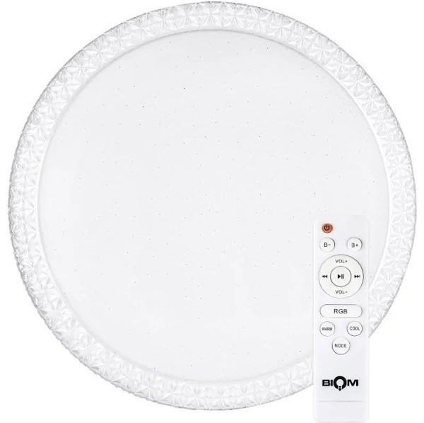 

Светильник светодиодный накладой Biom SMART SML-R14-70-M 3000-6000K 70W (12W - звук) 3000K-6000K+ RGB ИК пульт д | у, Bluetooth (370*90)