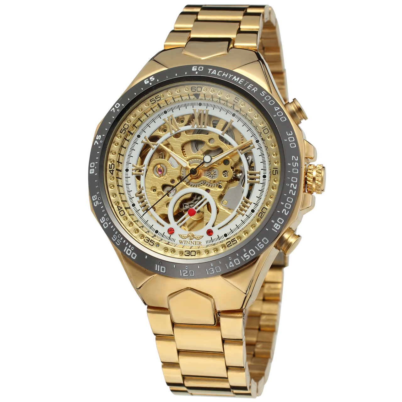 

Часы наручные Winner 8067 Gold-Black-White Red Cristal