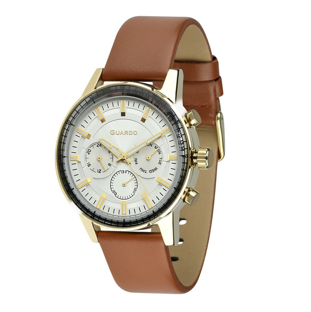 

Часы наручные Guardo 012287-5 Brown-Gold-White