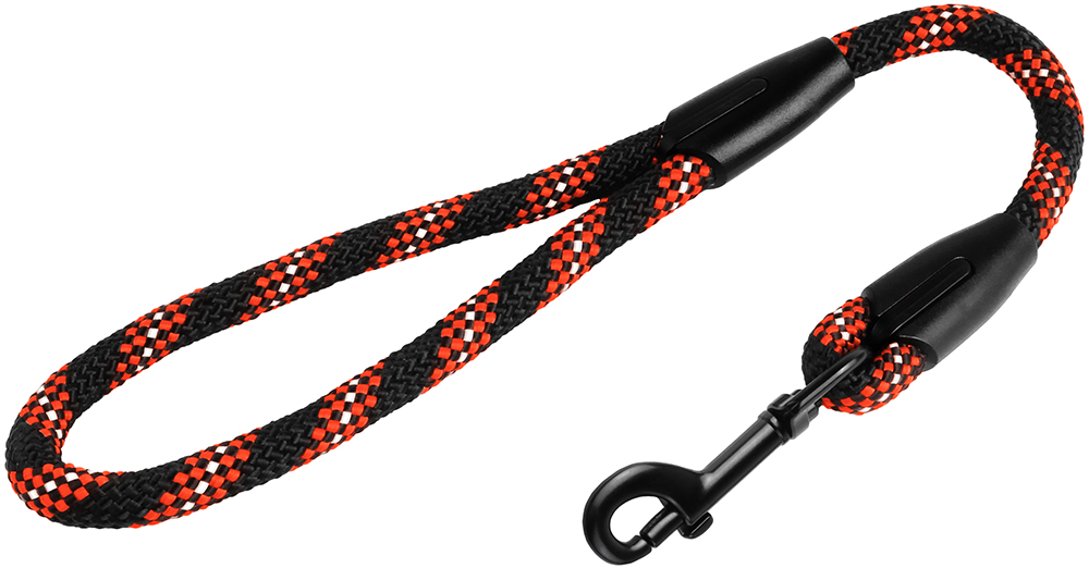 

Короткий Поводок для Собак Bronzedog Active из Альпинистского Шнура Светоотражающий Черно-Оранжевый 10 мм 50 см (56184)