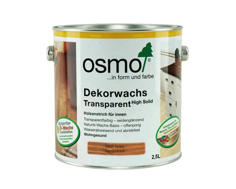

Масло защитное OSMO DEKORWACHS TRANSPARENTE FARBTONE для древесины 3166 - Орех 2,5л