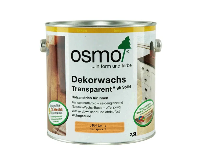 

Масло защитное OSMO DEKORWACHS TRANSPARENTE FARBTONE для древесины 3164 - Дуб 2,5л