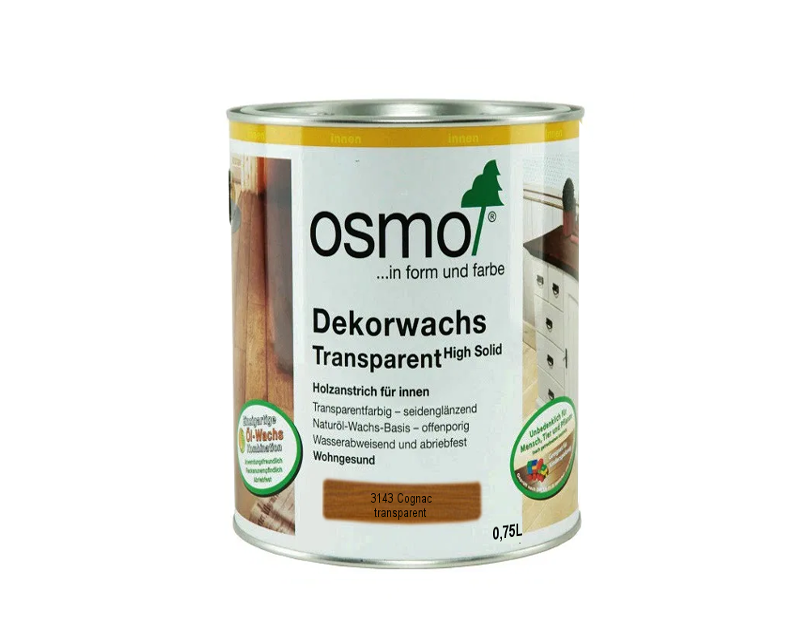 

Масло защитное OSMO DEKORWACHS TRANSPARENTE FARBTONE для древесины 3143 - Коньяк 0,75л