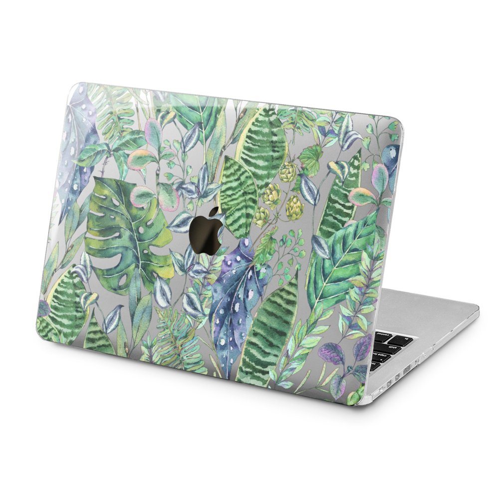 Чехол пластиковый для Apple MacBook (Тропические листья, паттерн ...