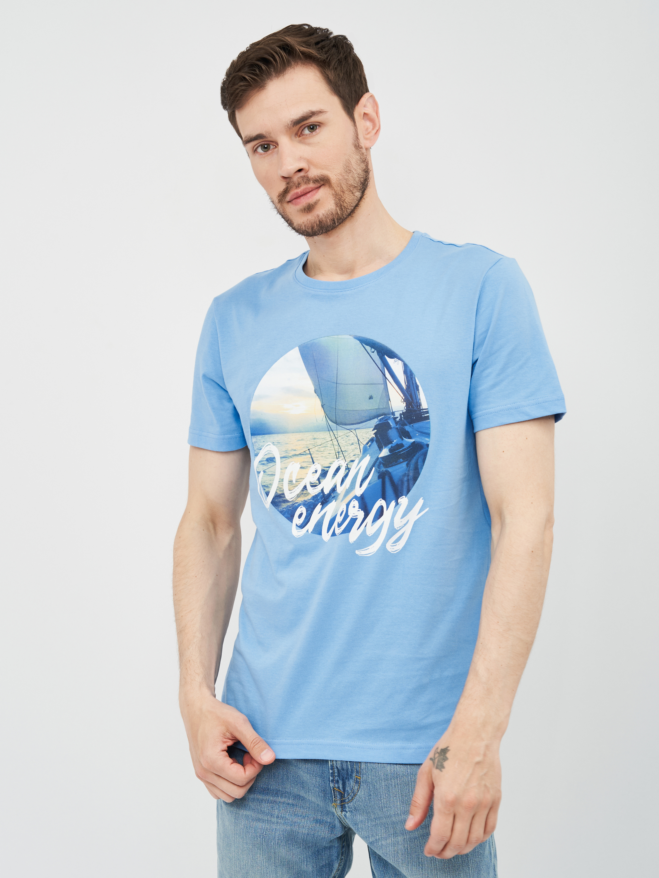 

Футболка O'STIN Casual UUEO33MYHP S Ярко-синяя