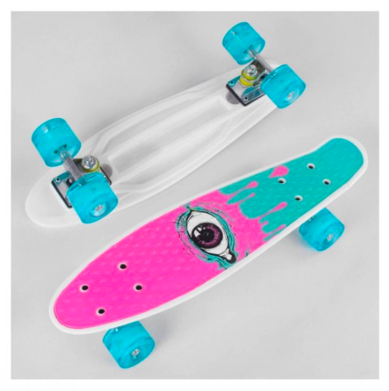 

Пенниборд (Скейт, круизер) Penny Board, 56*15см, Розовый с рисунком