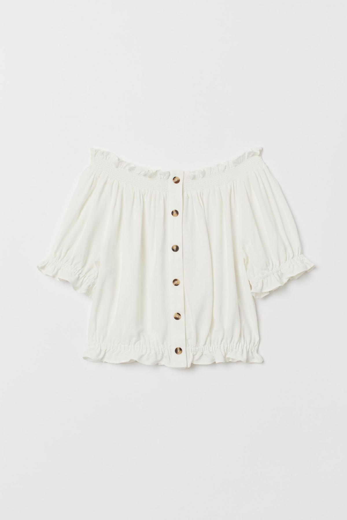 

Блузка с открытыми плечами H&M 42 Белая