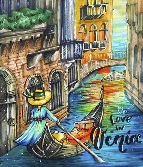 

Набор алмазной вышивки Алмазная мозаика LOVE IN VENICE DM-403 40х50 см