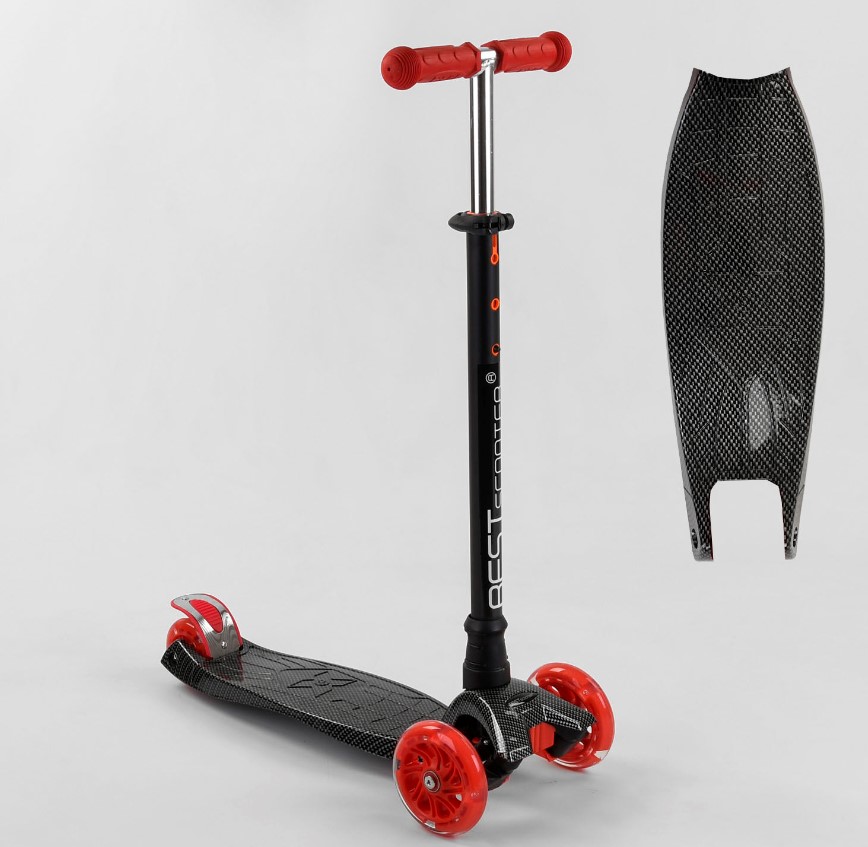 

Самокат Best Scooter Maxi Черно-красный светящиеся колеса (466-113/779-1524)