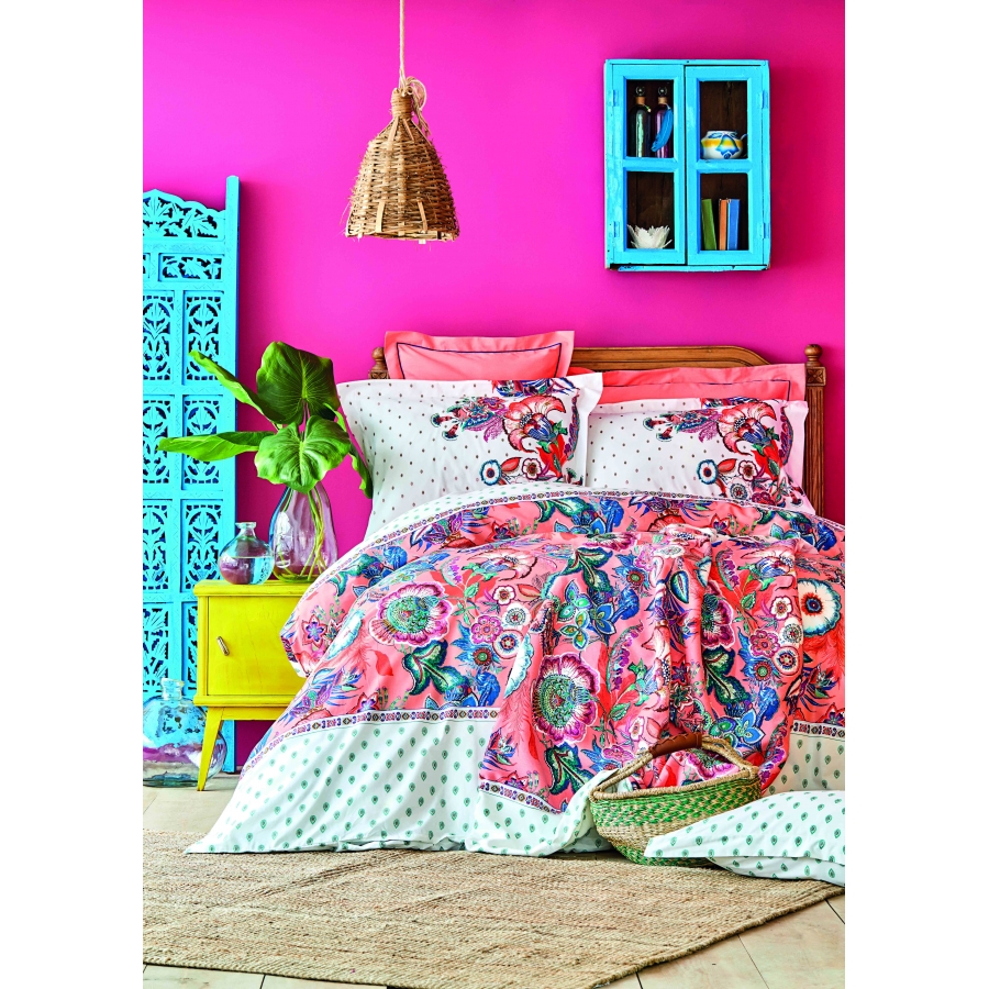 

Постельное белье Karaca Home ранфорс Merida somon лососевый евро (svt-2000022279338)