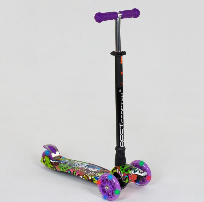 

Самокат Best Scooter Maxi Фиолетовый светящиеся колеса (466-113/779-1390)