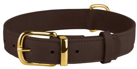 

Шкіряний Нашийник для Собак BronzeDog Crazy темно-коричневий, L 25 мм 38-49 см