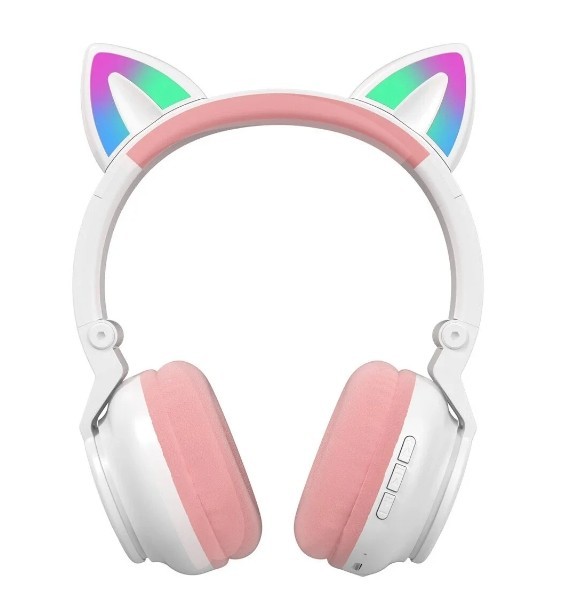 

Беспроводные Bluetooth наушники с кошачьими ушками STN-26 Cat Ear LED подсветка (Белый)