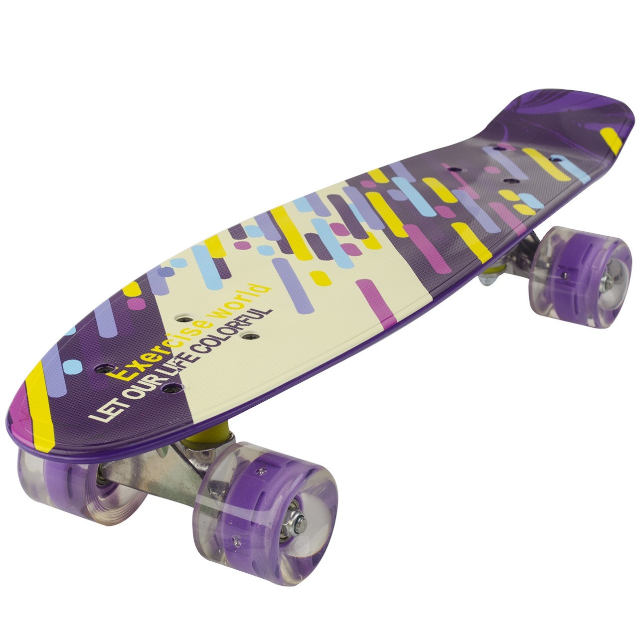

Красочный пенни борд с рисунком фиолетовый белый penny board со светящимися колесами