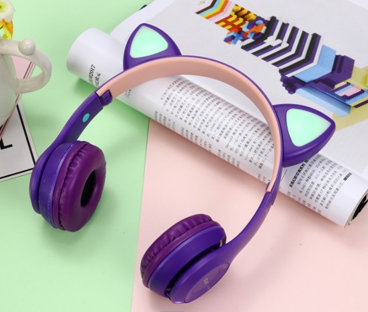 

Наушники с кошачьими ушками и LED подсветкой Y47 Cat Ear стерео игровая гарнитура (Фиолетовый)