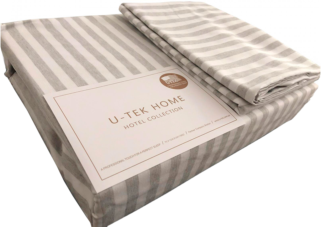 

Набор Простынь U-tek Cotton Stripe Grey 30 180X190 + Наволочки 50x70 2 шт