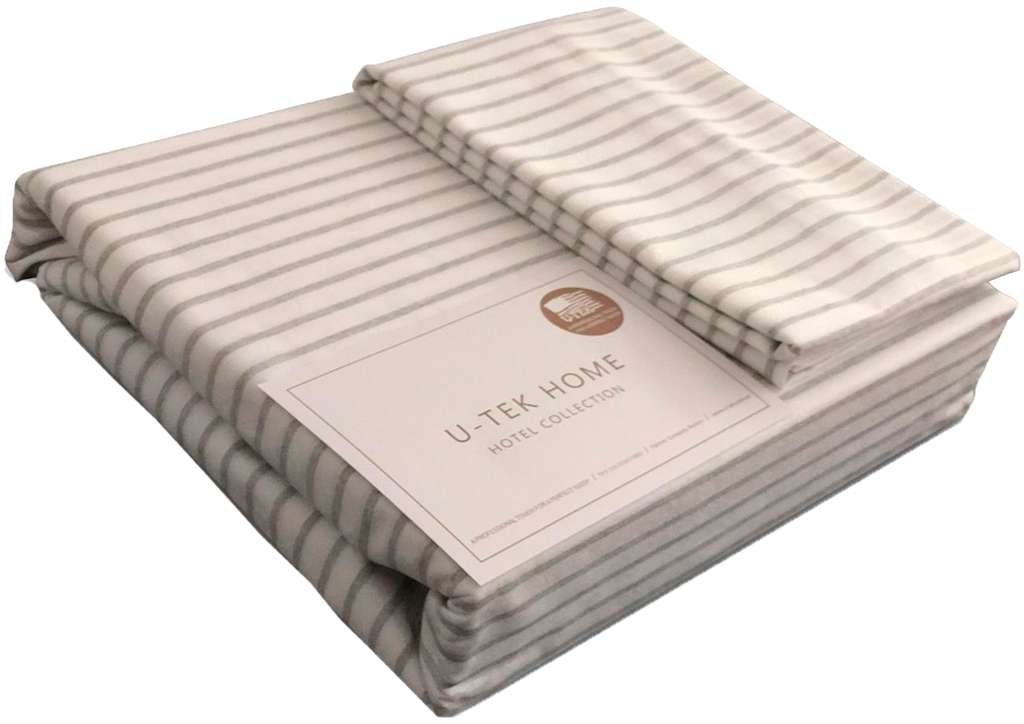 

Набор Простынь U-tek Cotton Stripe Grey 20 150X200 + Наволочки 50x70 2 шт