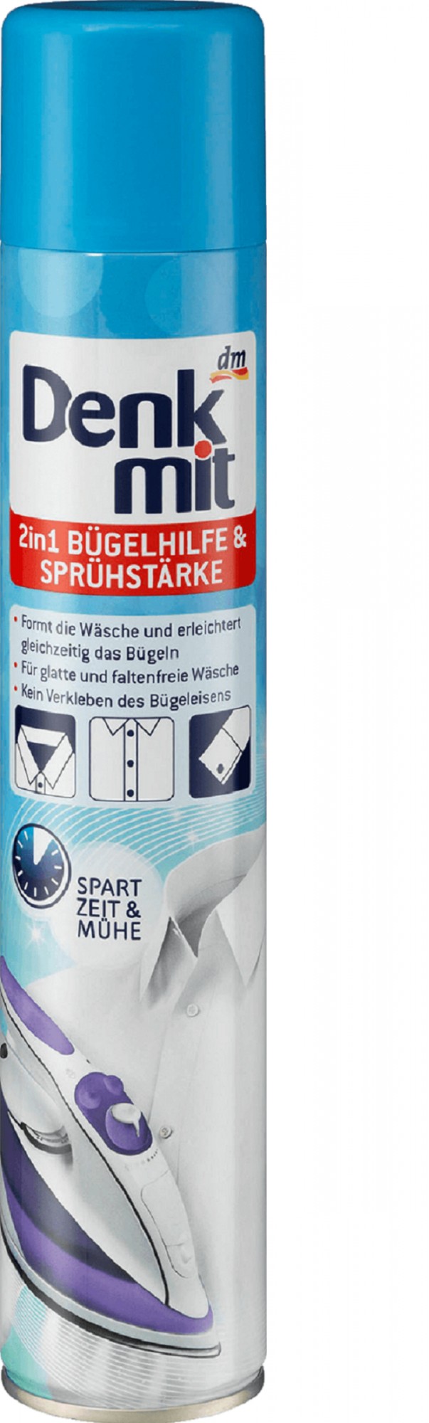Спрей - крохмал для глажки Denkmit 2in1 Bügelhilfe & Sprühstärke, 500 ...