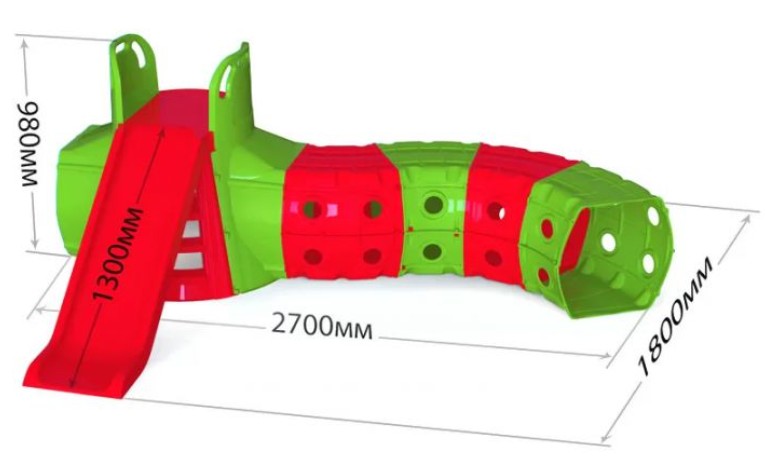 

Горка для катания с тоннелем Doloni длина спуска - 130 см красно-зеленая (Т943)