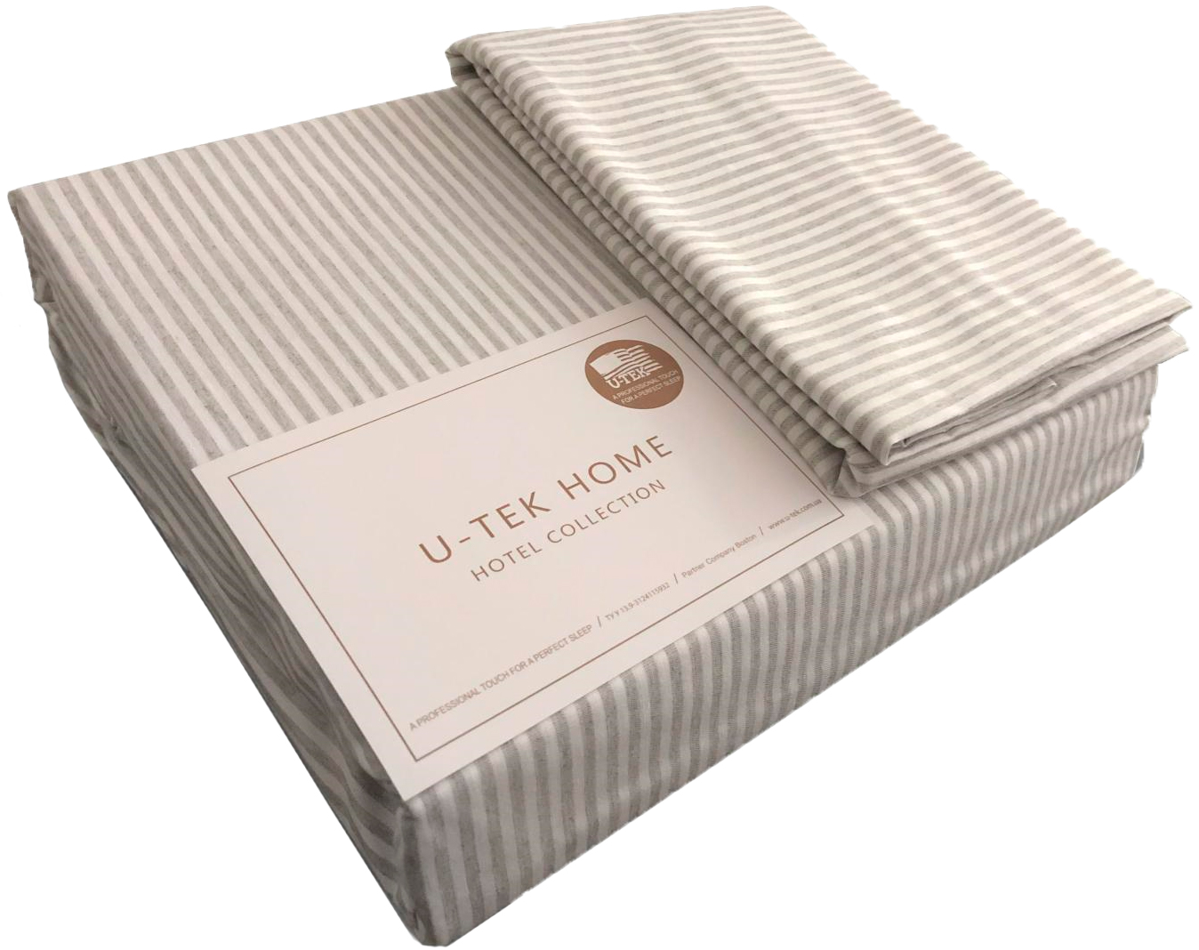 

Набор Простынь U-tek Cotton Stripe Grey 10 200х200 + Наволочки 50x70 2 шт