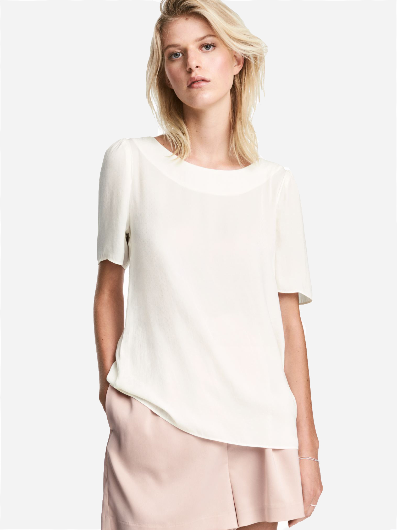 

Блузка H&M 01-0502589-5 38 Белая (СА2000001515747)