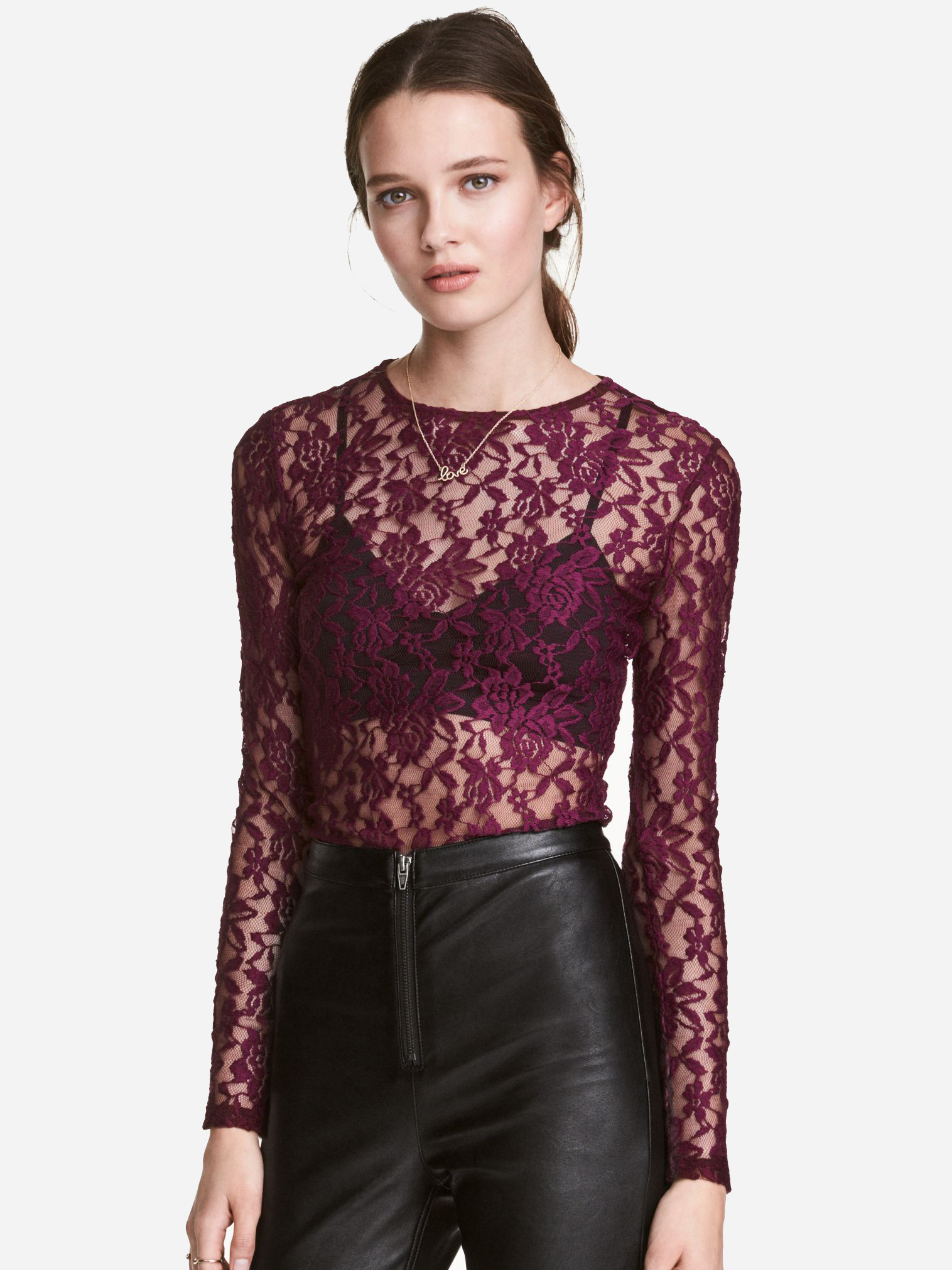 

Блузка H&M 0454913-4 XS Темно-фиолетовая (СА2000001513934)