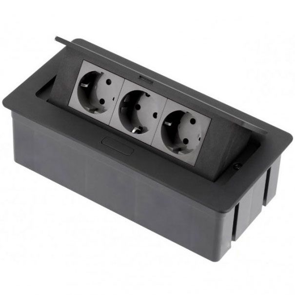 

Врезной настольный блок на 3 розетки Soft GTV черный, с проводом 1,5м (AE-PBSC3GS-20)