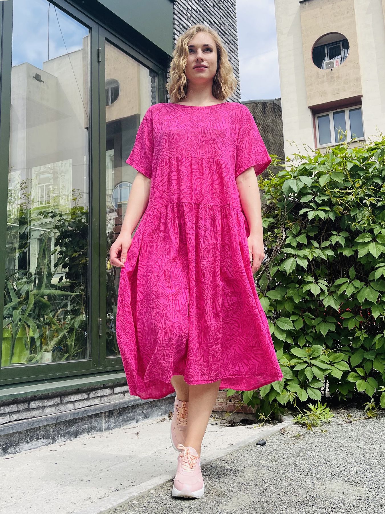 

Платье CASSO 7008.456 Фуксия р.Oversize
