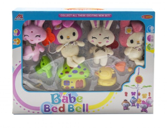 

Музыкальная карусель "Babe Bed Bell: кролики" MEI LIN DA заводная (Т843)