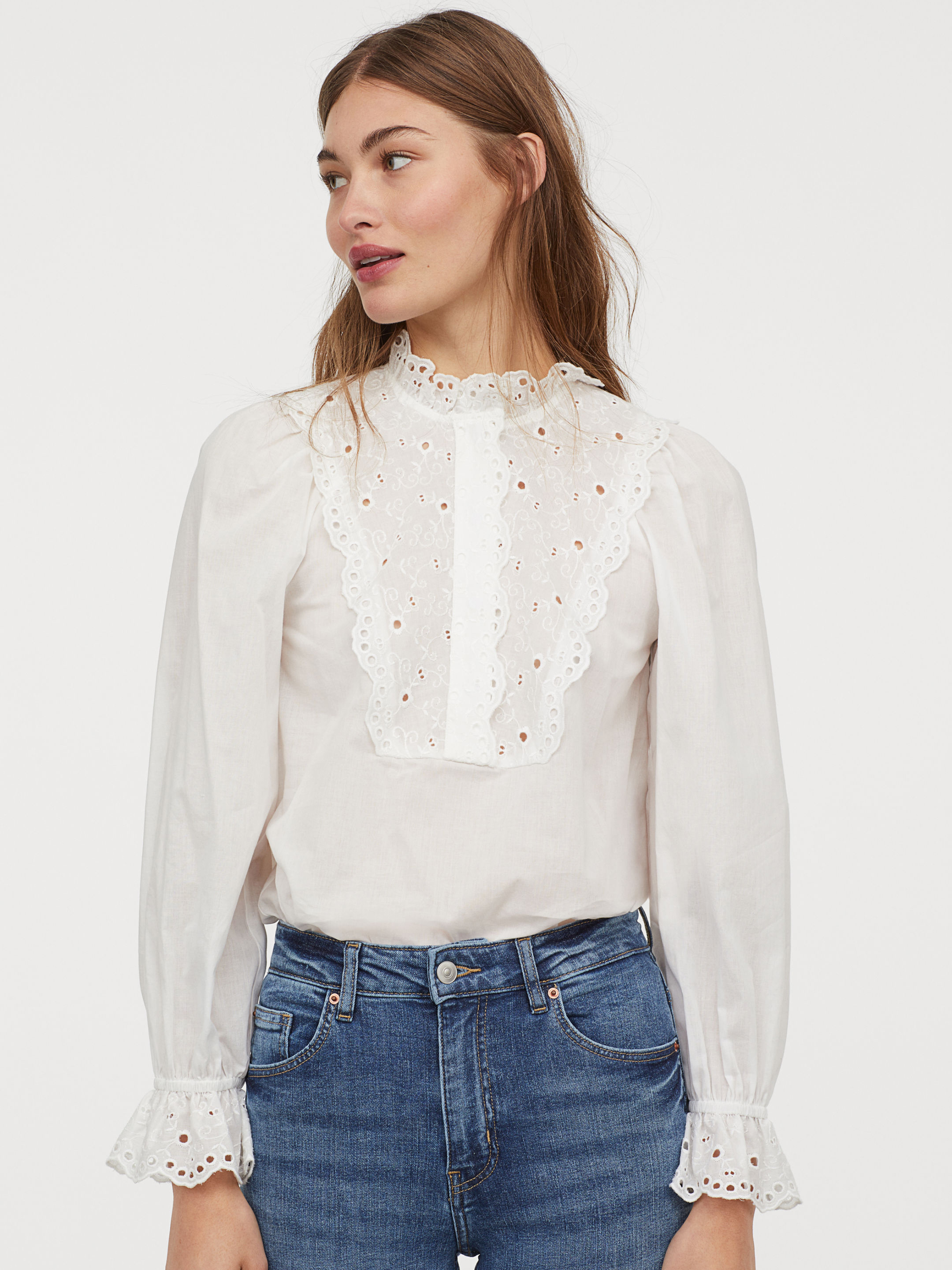 

Блузка H&M 0751835-9 36 Белая (СА2000001473344)