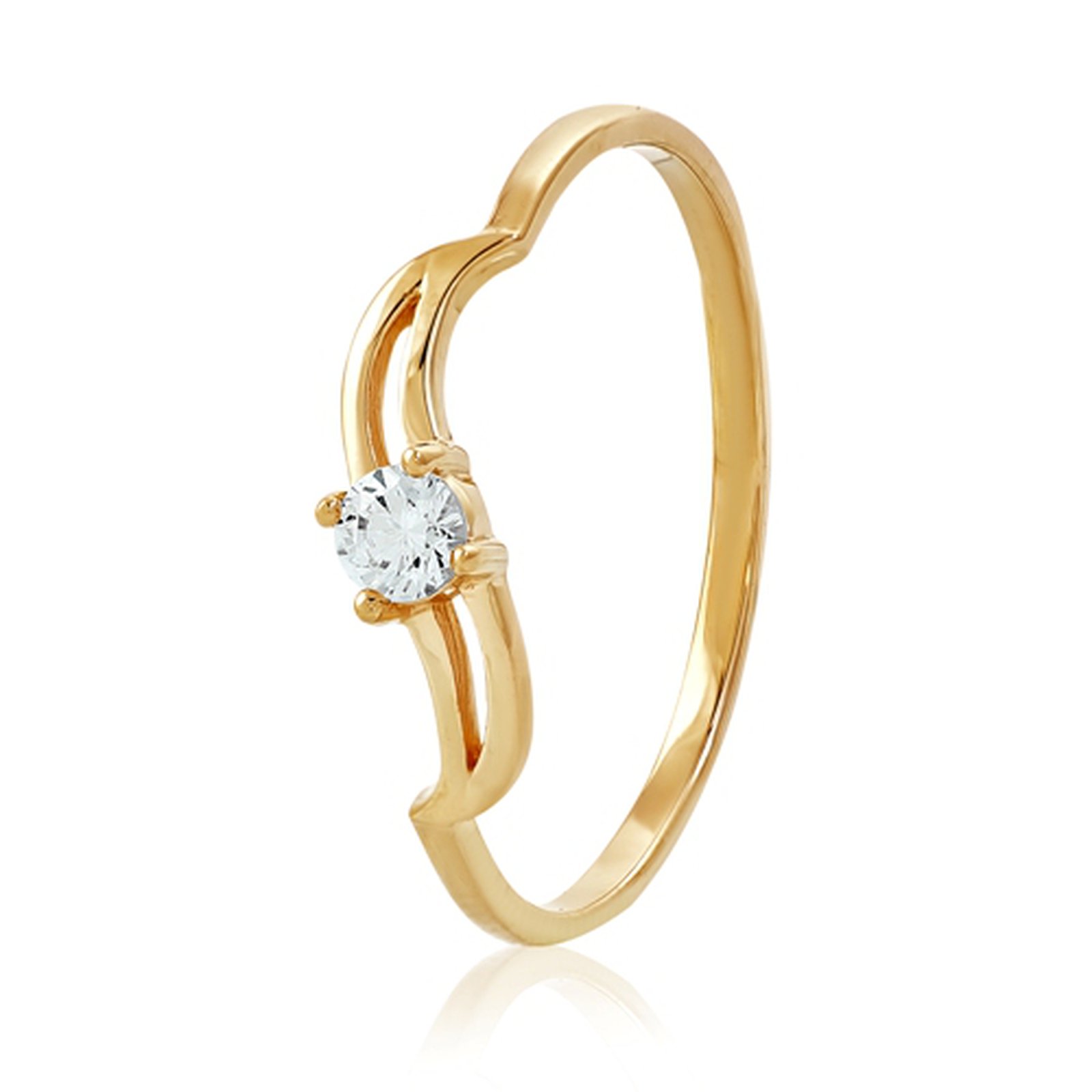 

Кольцо из желтого золота с Swarovski Zirconia 312564, размер 17.5
