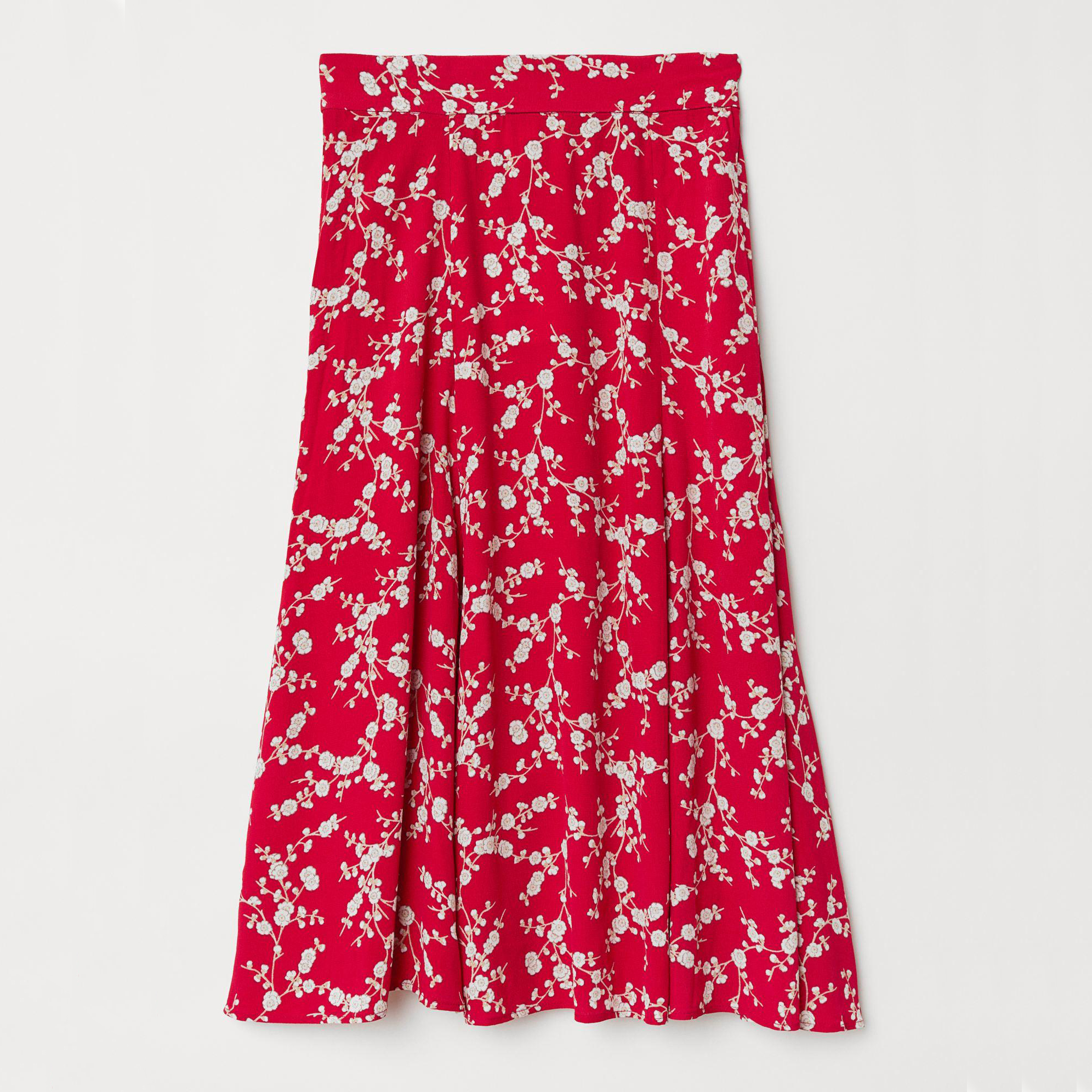 

Юбка H&M 6837828-AACX 34 Красная с бежевым