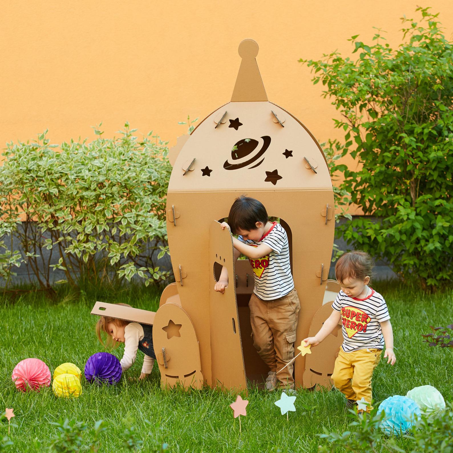 

Картонный домик ракета Cardboard Mama