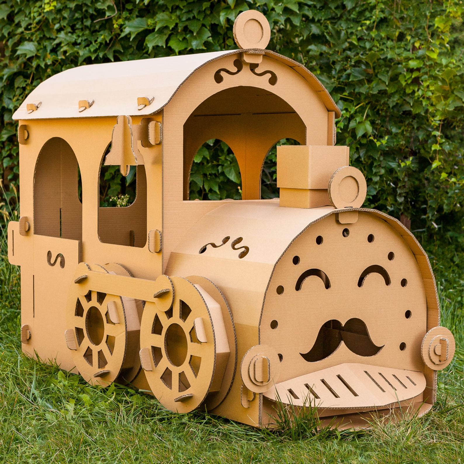 

Картонный домик паровоз Cardboard Mama