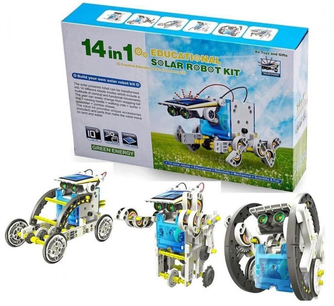 

Детский конструктор игрушка Solar Robot 14 in 1 Kit РОБОТ на солнечных батареях