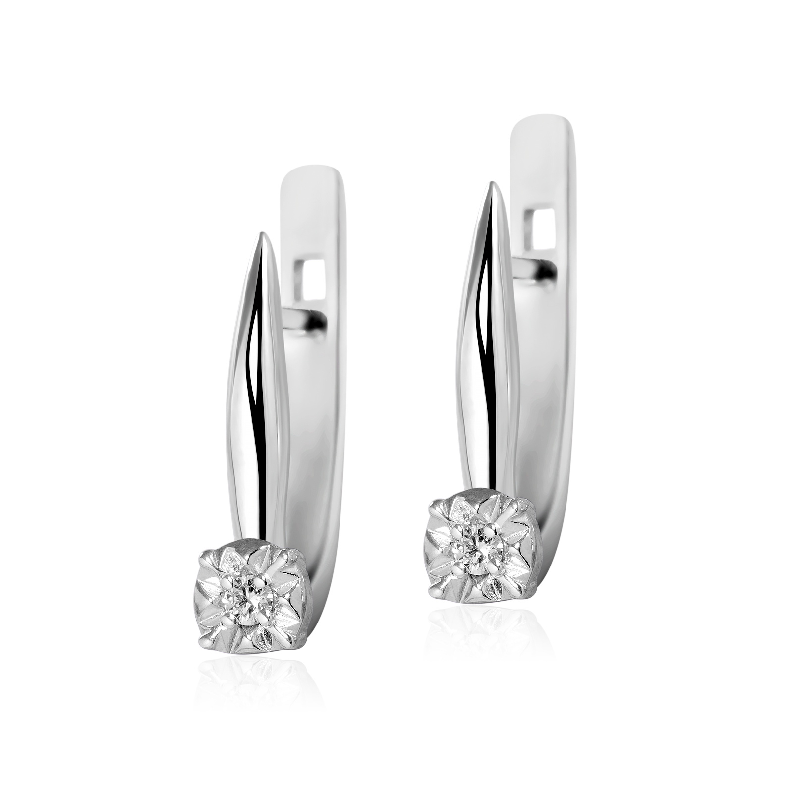 

Серебряные серьги с бриллиантом 04B-10 мод-4363 р-