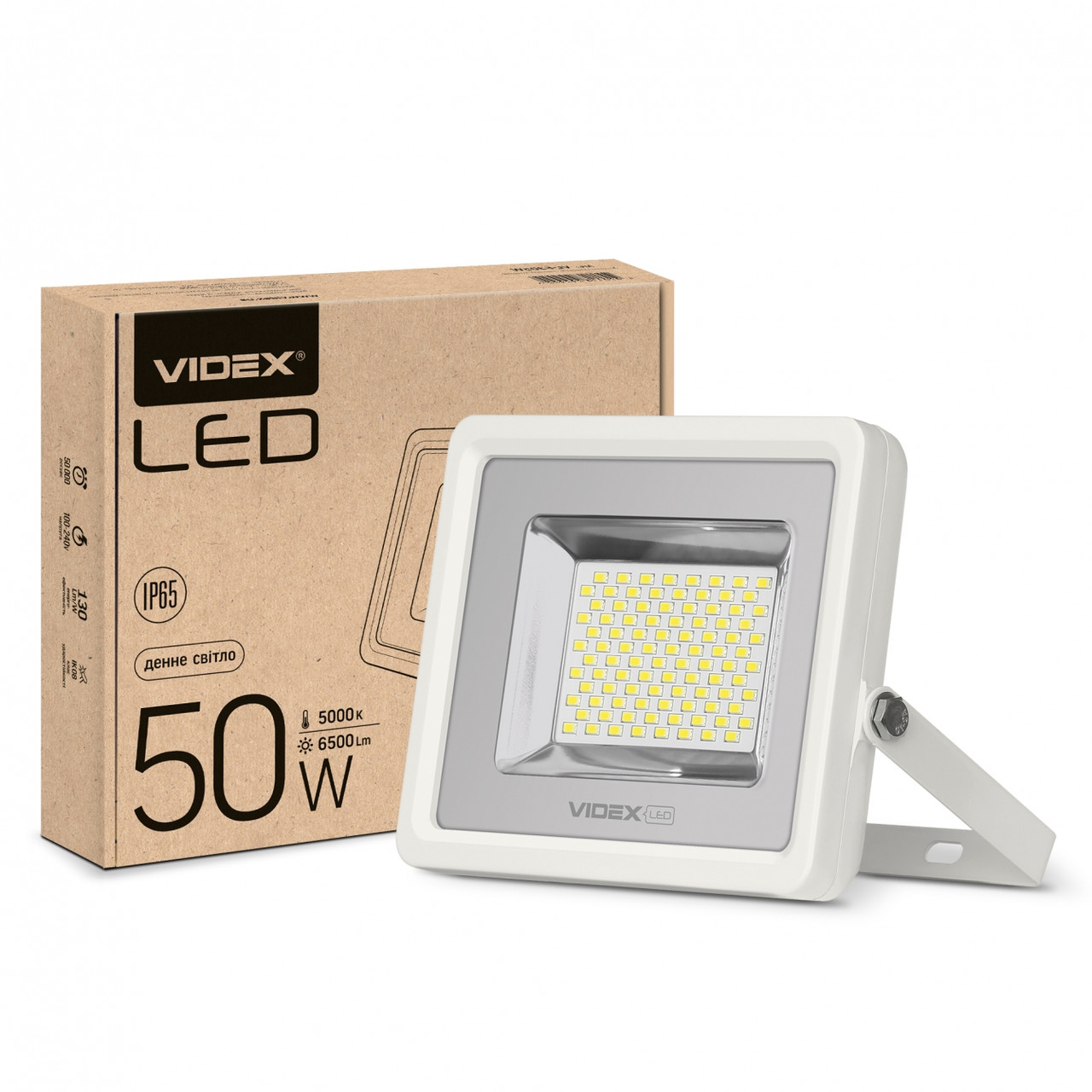 

LED прожектор VIDEX PREMIUM 50W 5000K 220V White (VL-F505W)