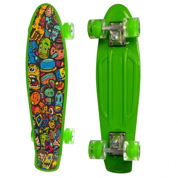 

Скейт Пенни борд Penny board Profi с рисунком для детей и подростков Зеленый RLMS 0749-5