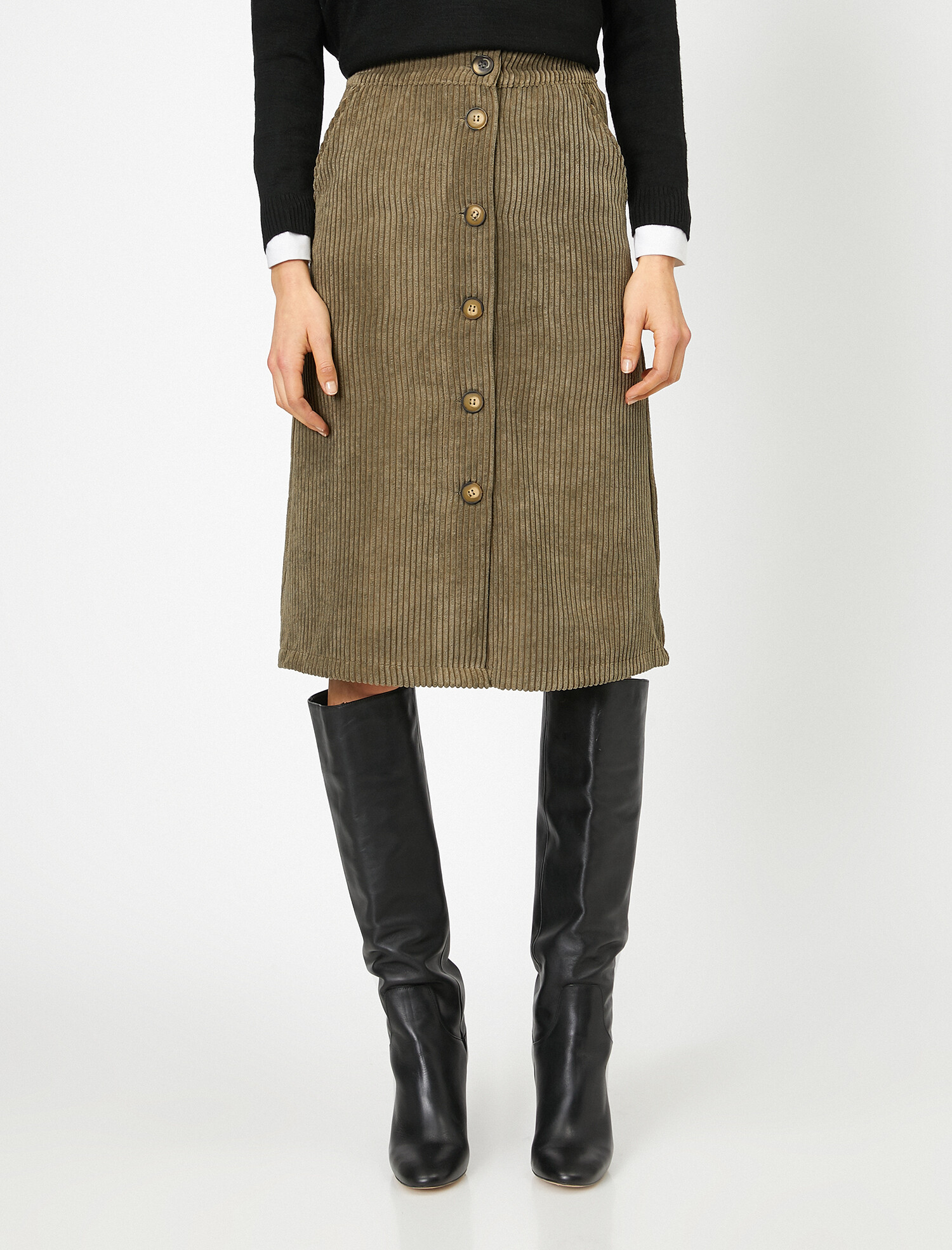 

Юбка Koton 0KAK72385UW-890 42 Khaki