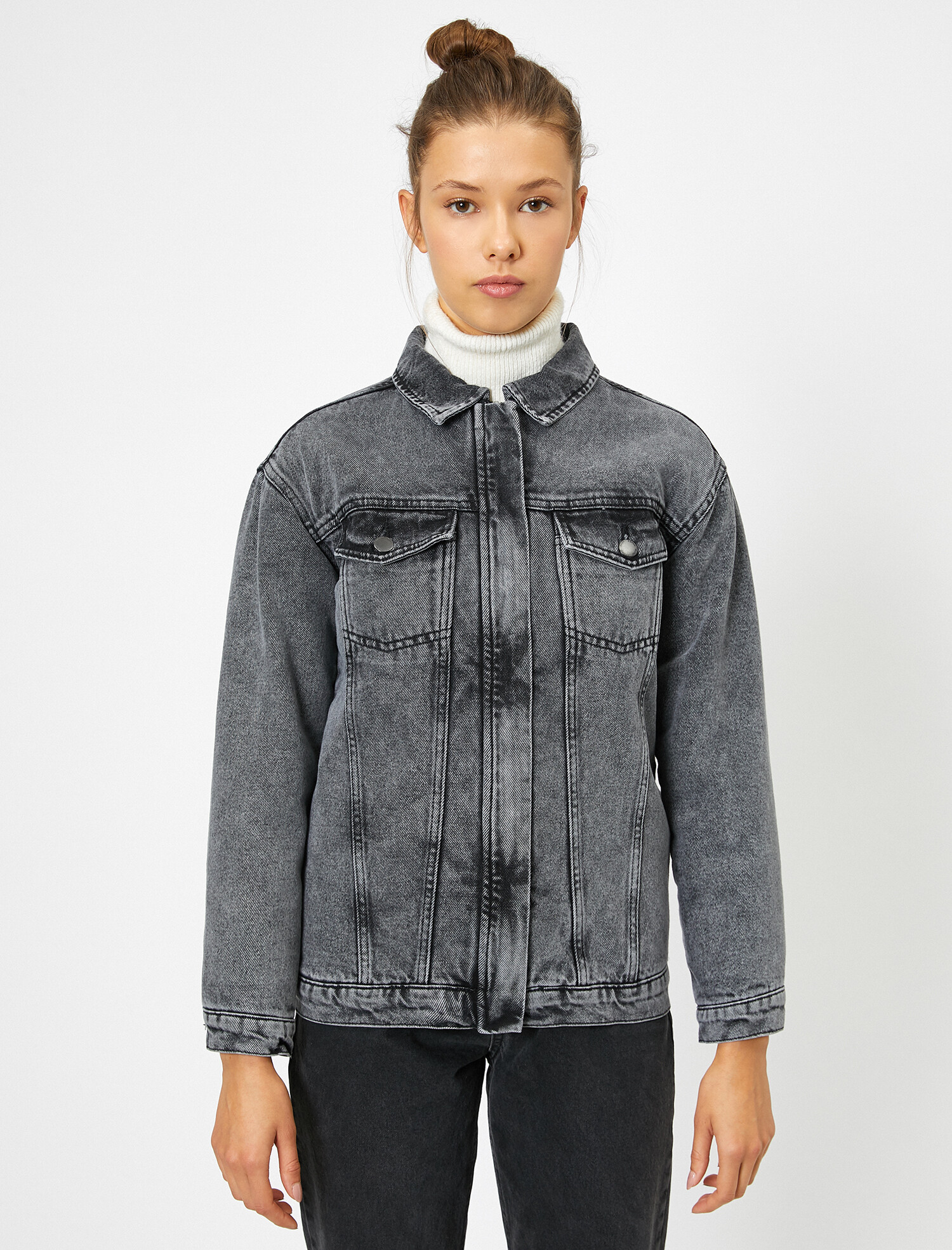 

Джинсовая куртка Koton 0KAL57085MD-GRY 34 Grey