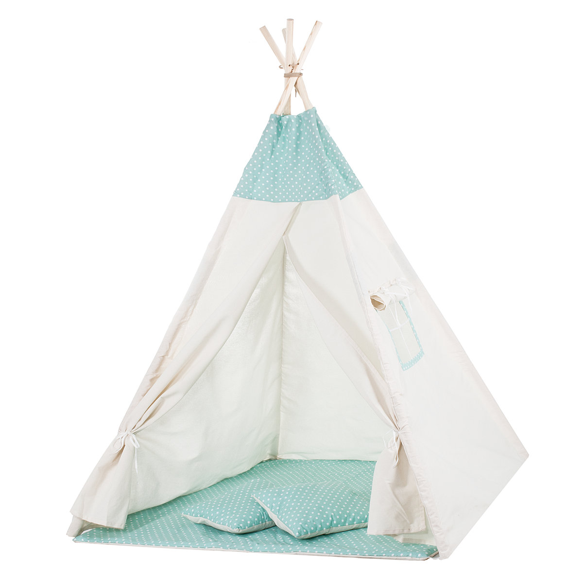 

Детская палатка (вигвам) Springos Tipi XXL TIP04 White/Mint