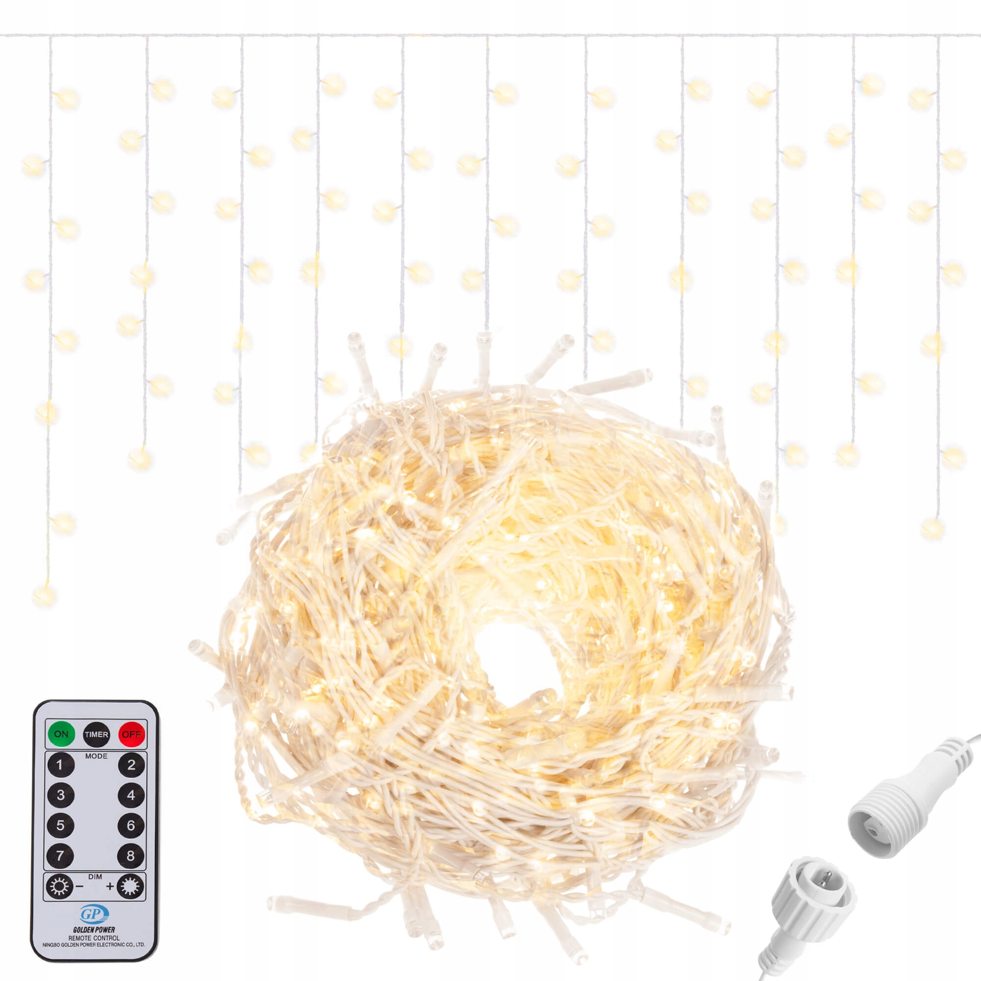 

Гирлянда бахрома уличная (наружная) Springos 20 м 500 LED Pilot CL505 Warm White