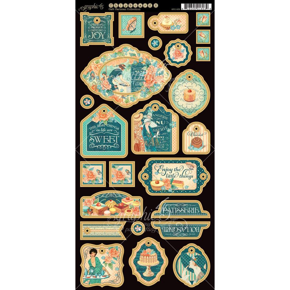 

Чипборд от Graphic 45 - Cafe Parisian Chipboard (818695018039)