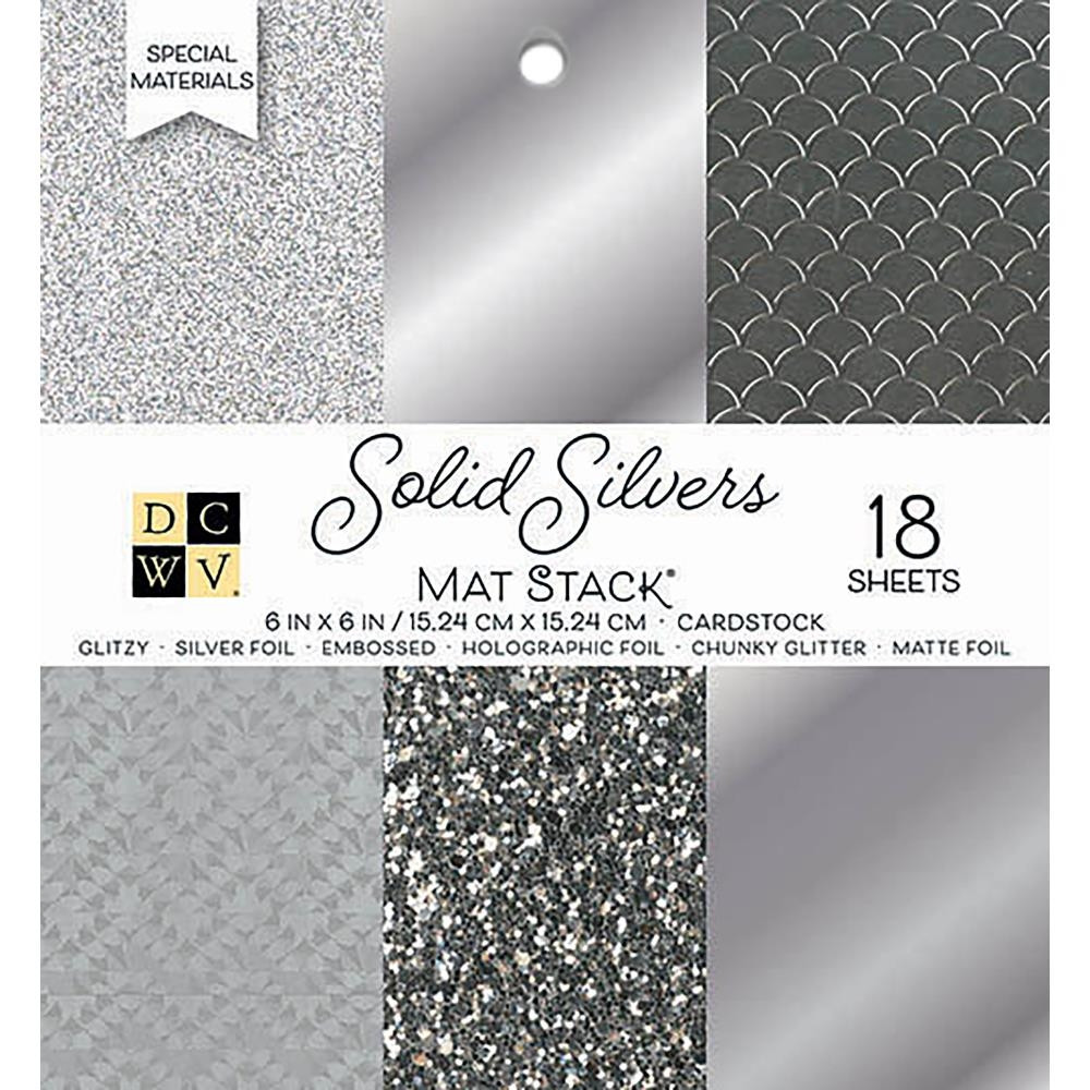 

Набор бумаги DCWV 15х15см - Solid Silvers Glitter & Foil