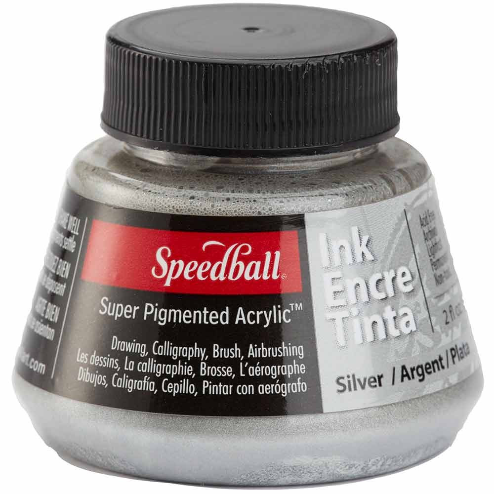 

Акриловая краска Speedball Super Pigmented Acrylic Ink 59мл, Silver