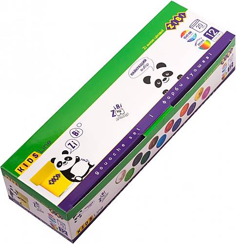 

Гуашевые краски в картонной упаковке 12 цветов х 20мл ZIBI (ZB.6604)