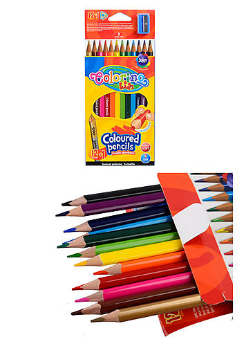 

Карандаши Colorino трехгранные, 14 цветов с точилкой Colorino (54706PTR)