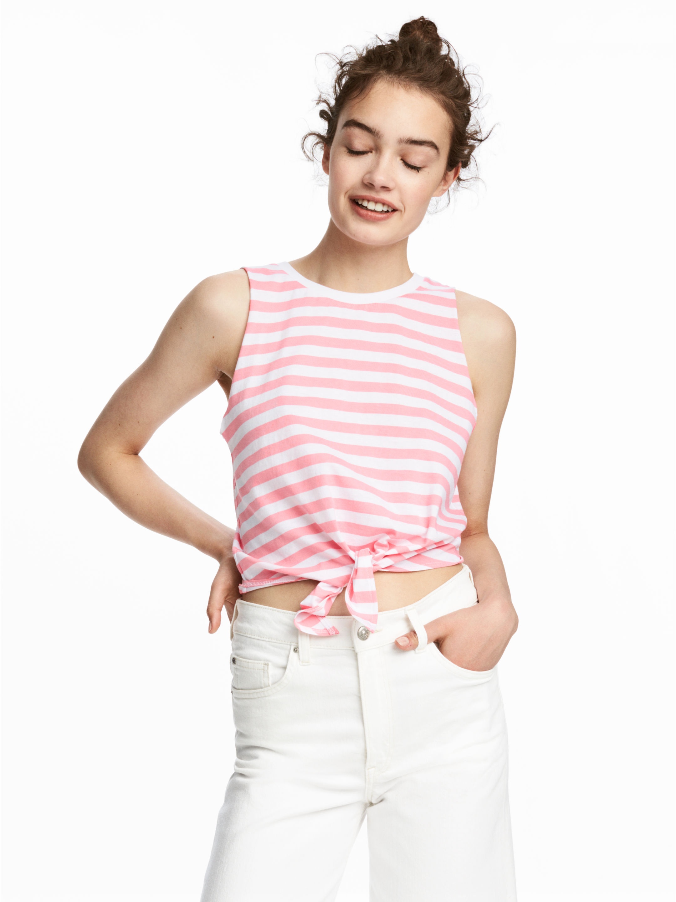 

Топ H&M 5545386-ADGQ XL Розовый с белым