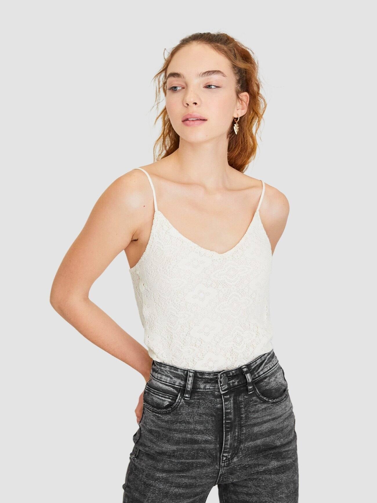 

Топ Stradivarius 6604/503/004-ABAK XS Молочный
