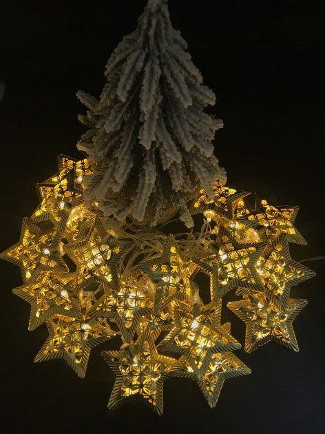 

Светодиодная гирлянда Decorative Light Звезды gold metal 20 led